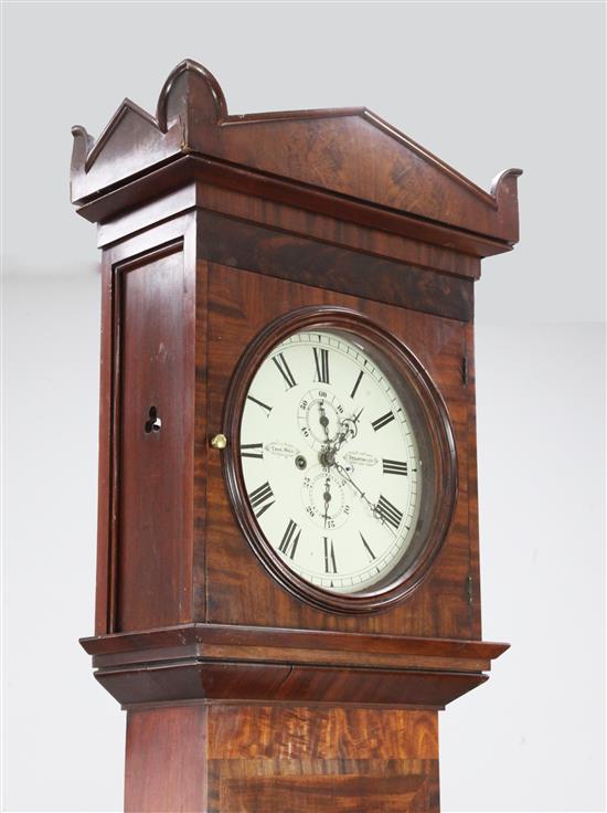 Thomas Hill of Strathaven. An early 19th century mahogany eight day longcase clock, 7ft 5in.